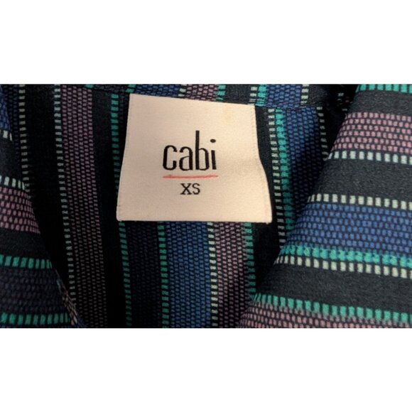 Cabi Alex Limited Edition Blouse Blue Stripe Shirt 3330 Split Back Women Size XS - Picture 3 of 5